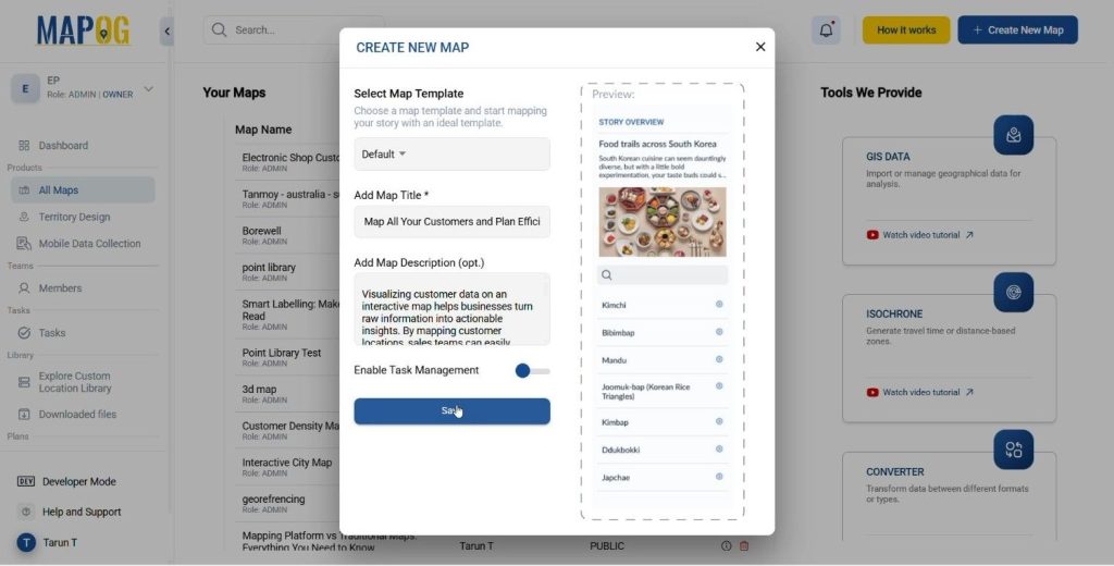 Mapping and Planning Product Sales