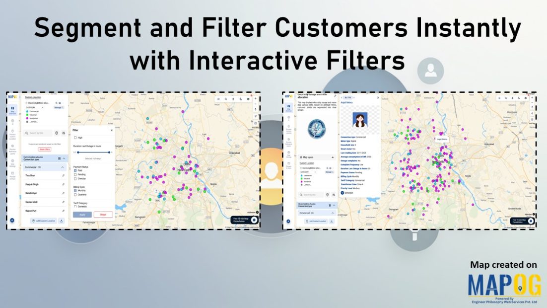 Interface showing customer data points segmented and filtered instantly using dynamic filters, with color-coded clusters for real-time insights