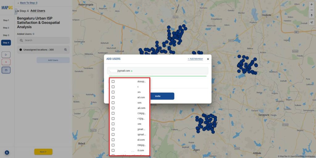 Select users from the list of added members to assign as contributors.