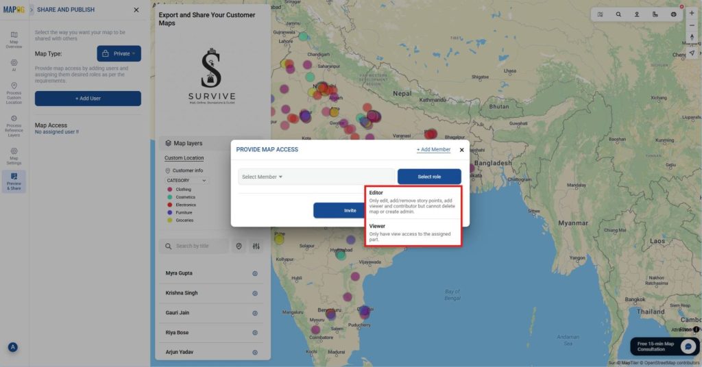 Assign the appropriate role, such as Editor or Viewer, to regulate their access level.