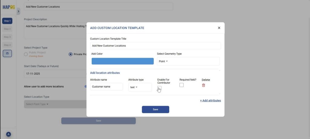  Create new custom location template
