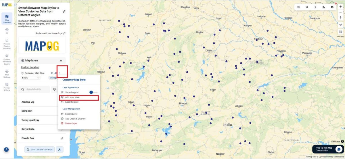 Switch Between Map Styles to View Customer Data from Different Angles
