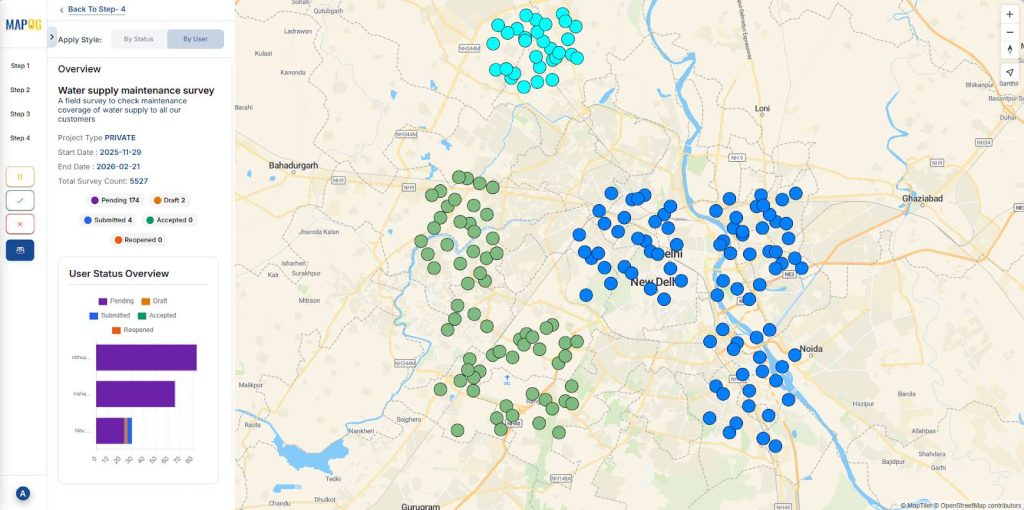Final visualization of customer points with assigned members to provide maintenance to customers.