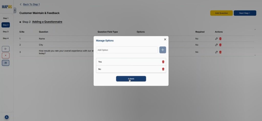 manage question options