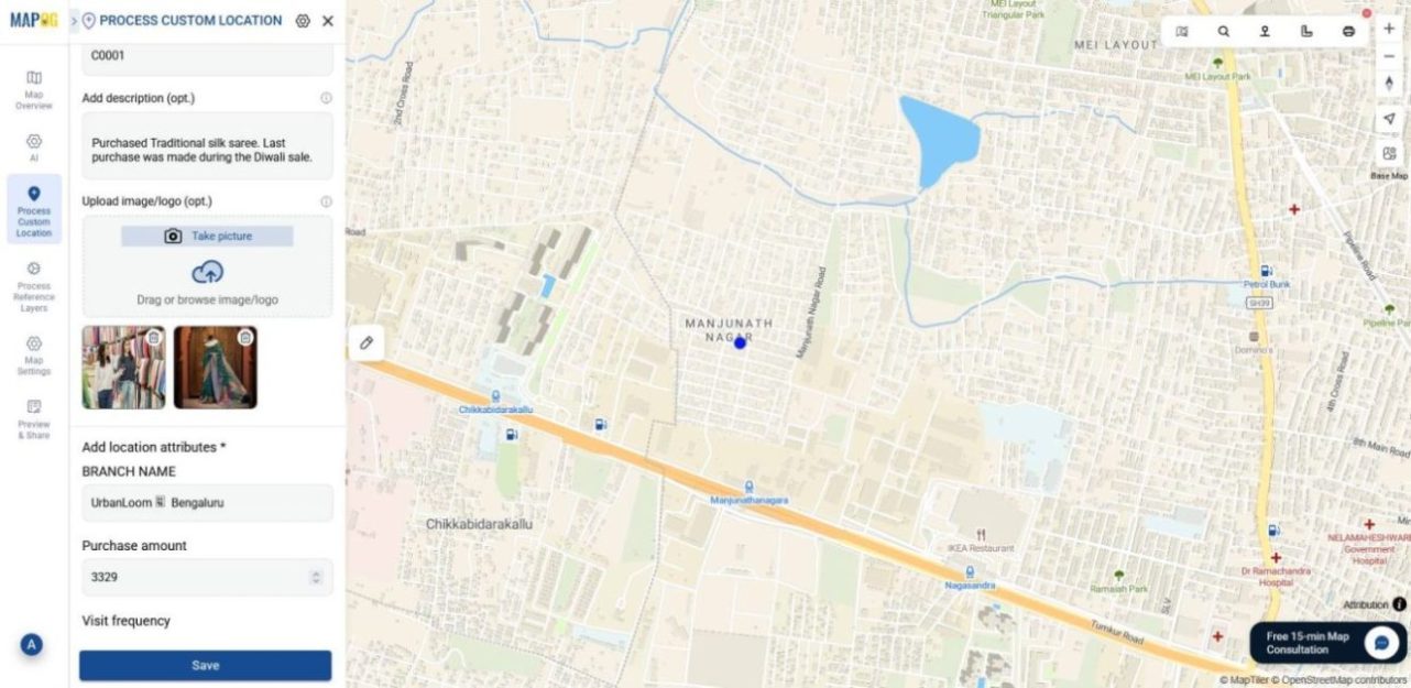 Shows attribute fields for updating attributes and adding images to enrich and customer coverage comparison