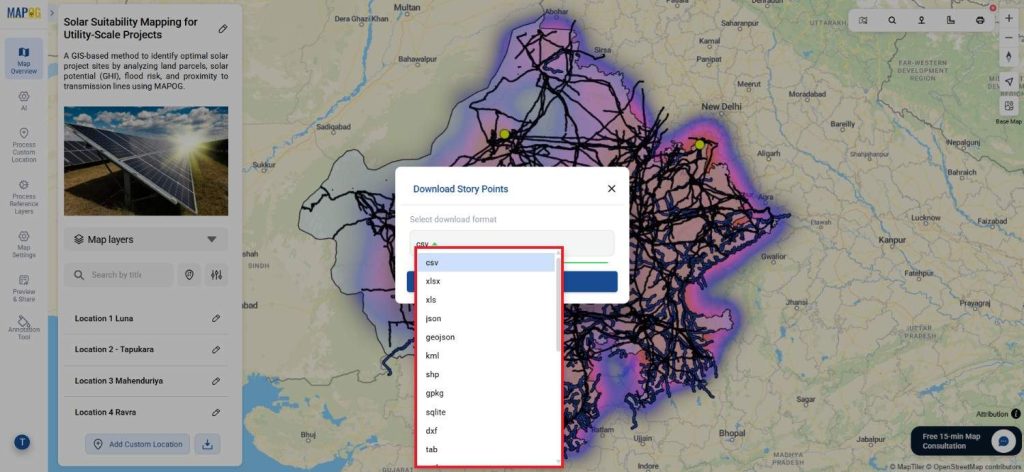 Export Your Map with All Data and Details 