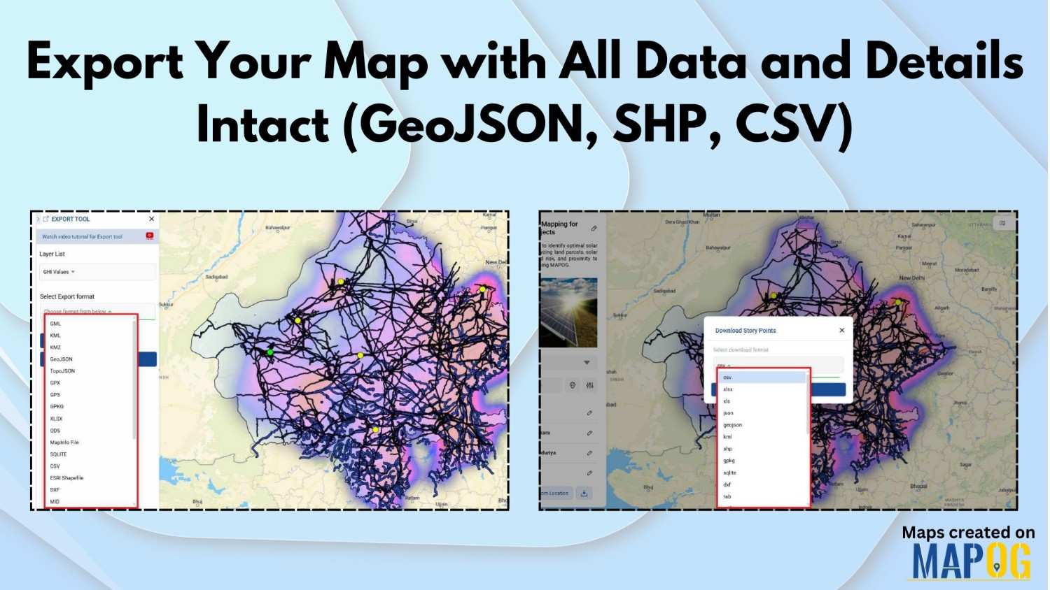 Export Your Map with All Data and Details Intact (GeoJSON, SHP, CSV)
