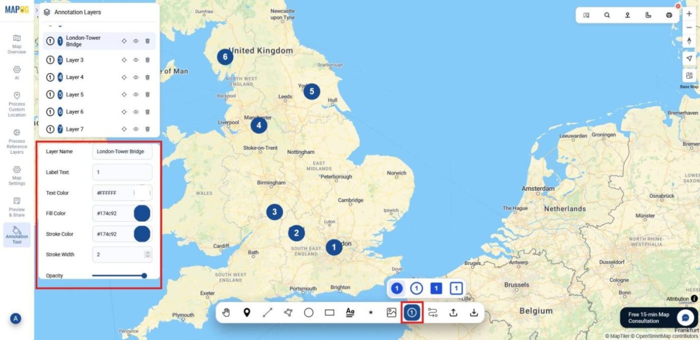 Assigning numbers to sequence breakpoints for clarity and order.