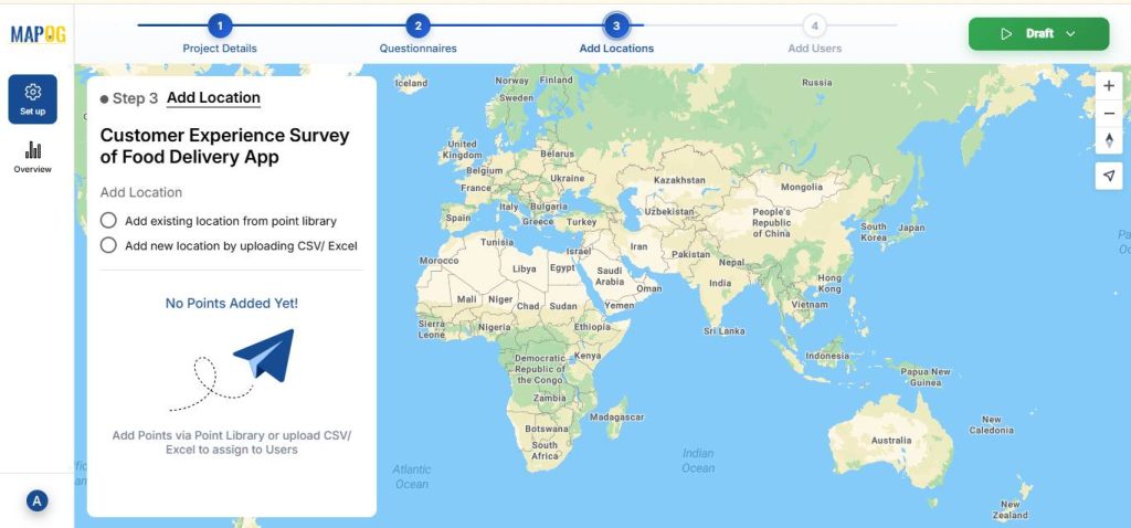 Add new location by uploading CSV/Excel