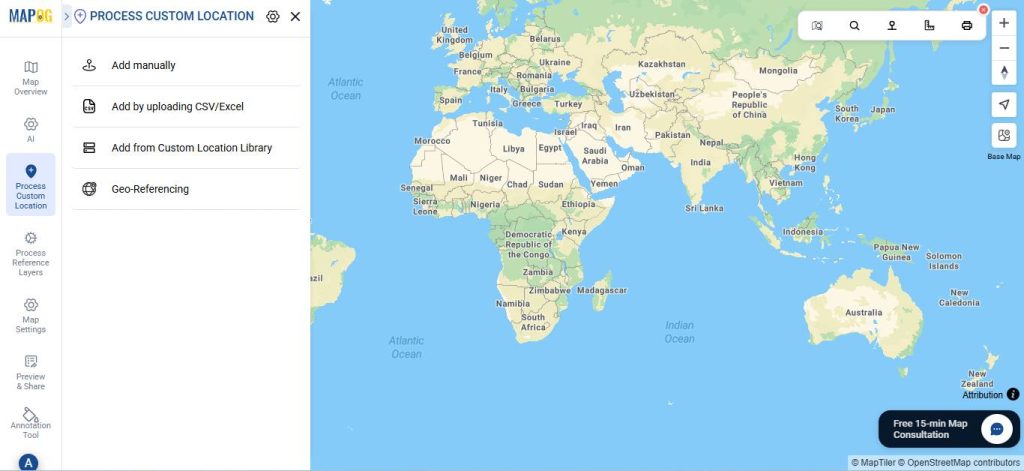 Process custom location
