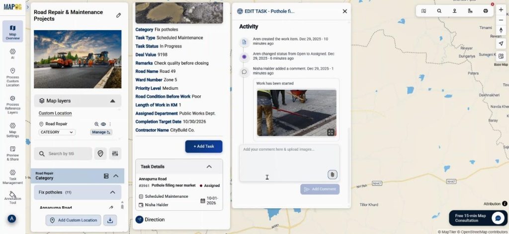 showing real time updates