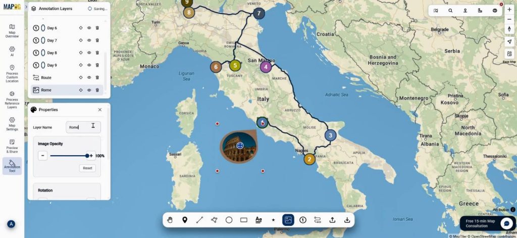 Turning Your Trip Plan enhanced with destination images on the map