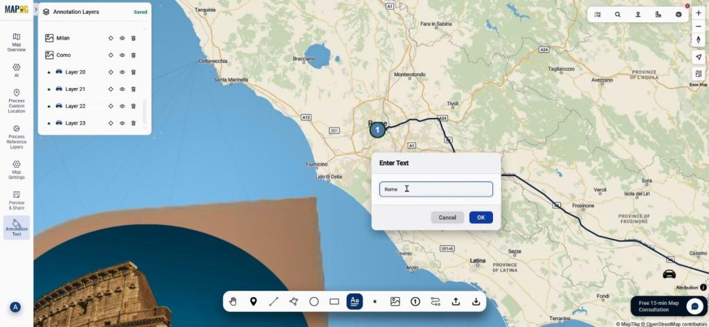 Turning Your Trip Plan with labels