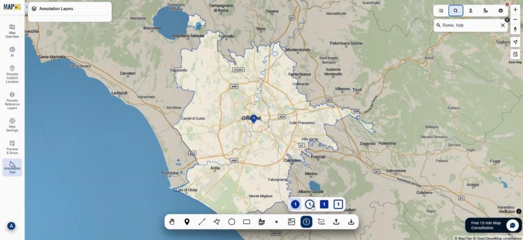 Turning Your Trip Plan using annotation symbols to mark daily locations