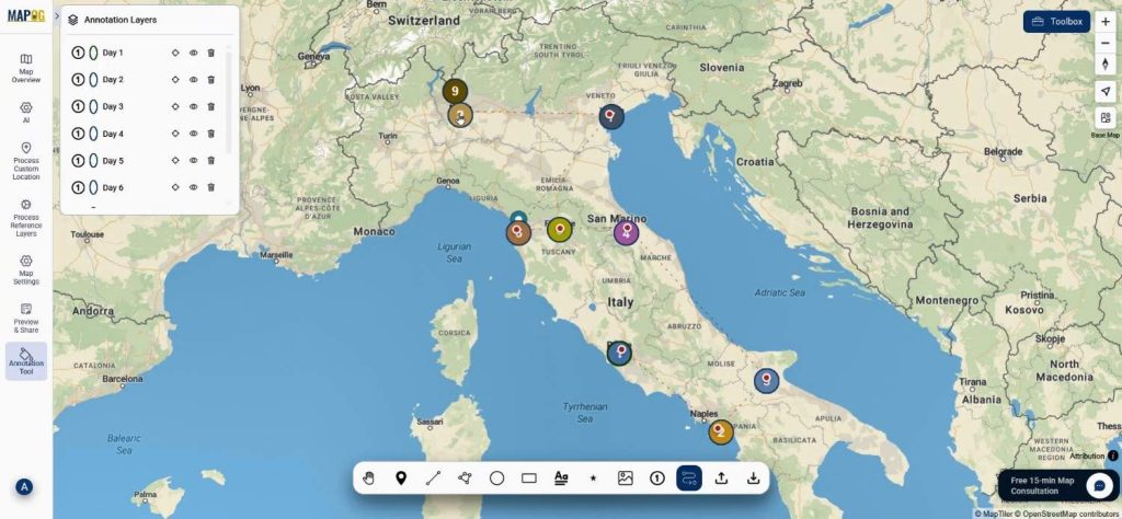 Connect all location through route