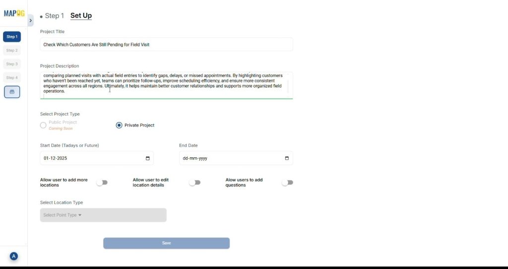 Add details to Check which customers are pending field visits
