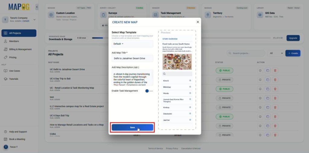 Create map screen to explain travel routes using map annotations