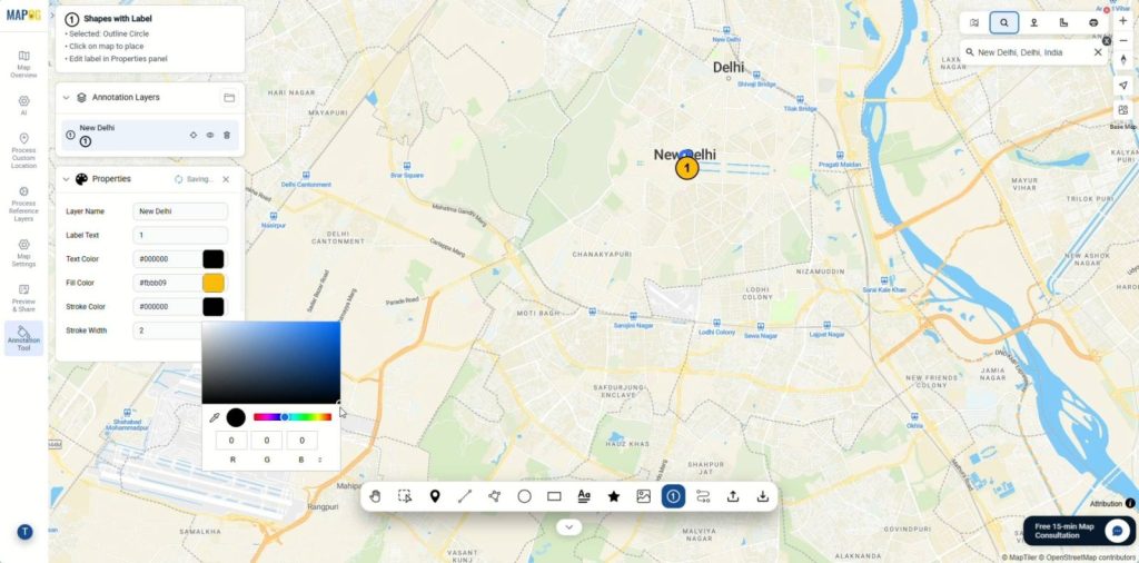 Styling location points to explain travel routes using map annotations