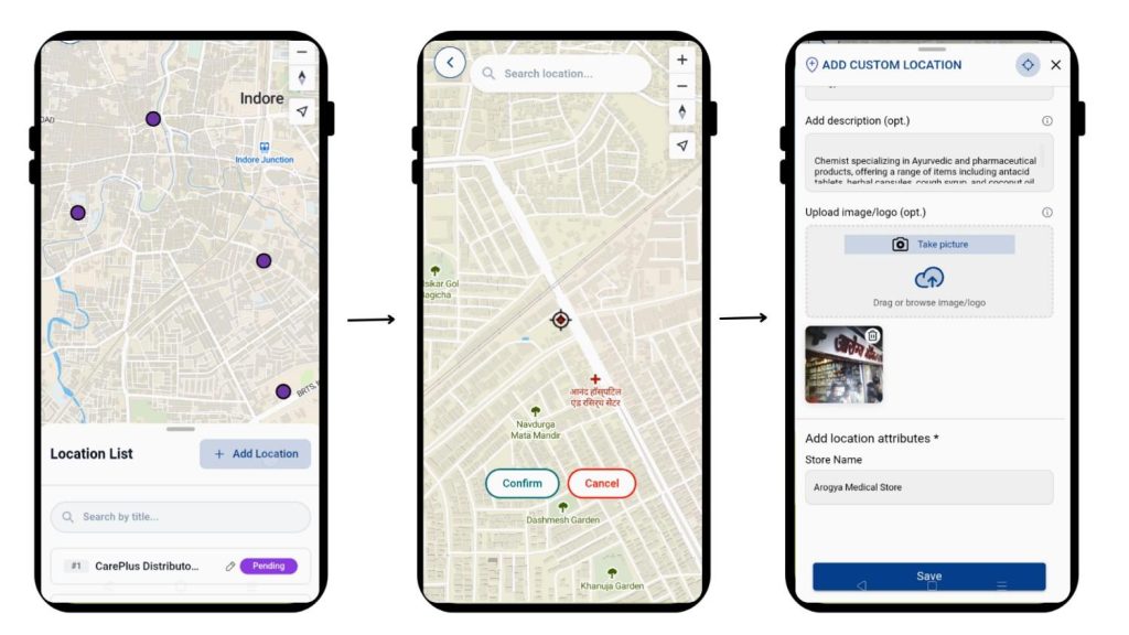 Add new custom location on map