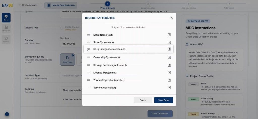 Re-arrange attributes as per choice