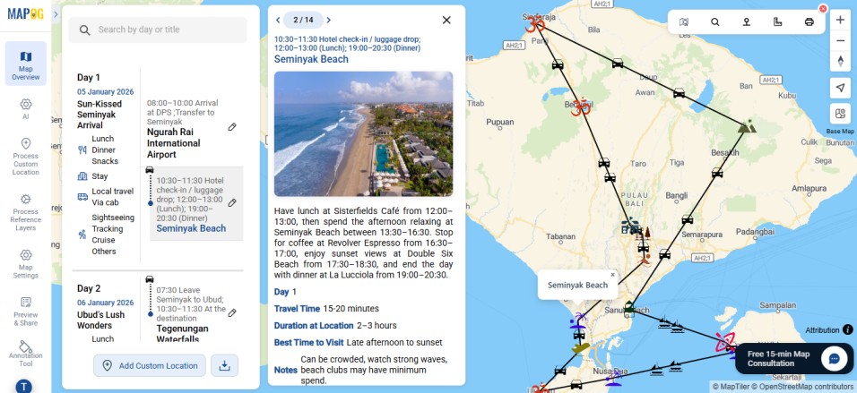 Plan multi day travel routes 