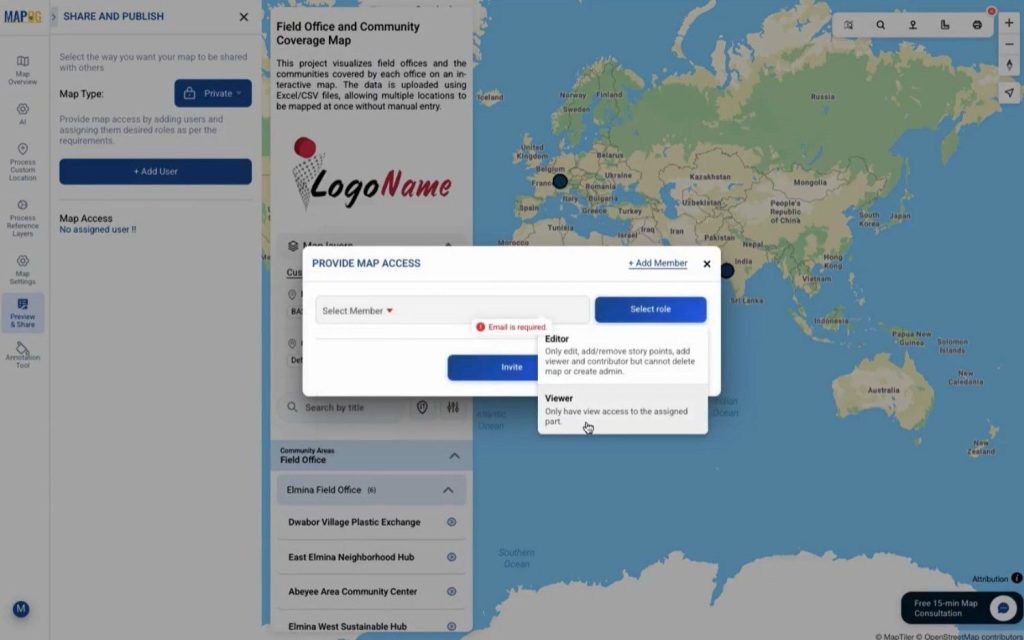 Visualize Field Office Coverage through shared interactive maps