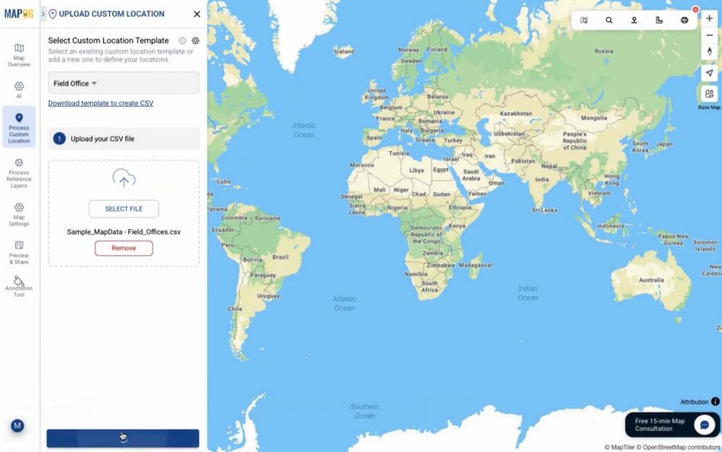 Visualize Field Office Coverage by uploading csv file