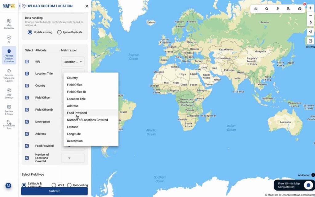 Visualize Field Office Coverage by plotting field offices on a map