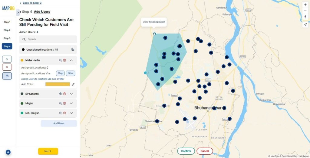 Assign survey by drawing polygons