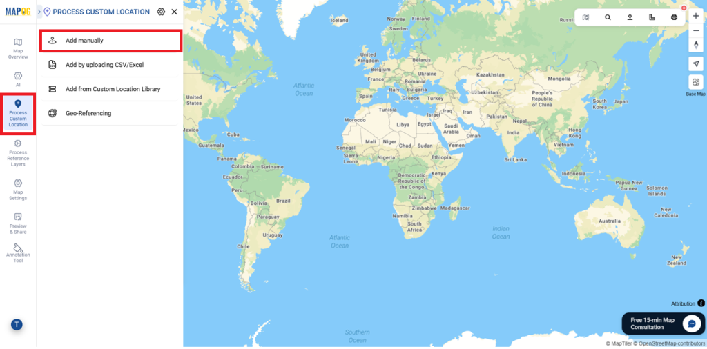 Adding property asset data manually.