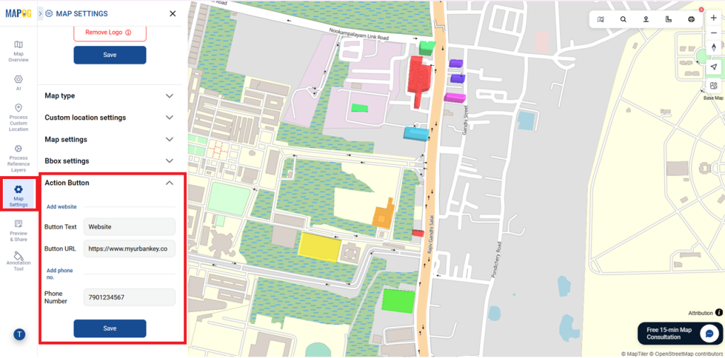 Use the action button to interact with 3D property asset visualization.
