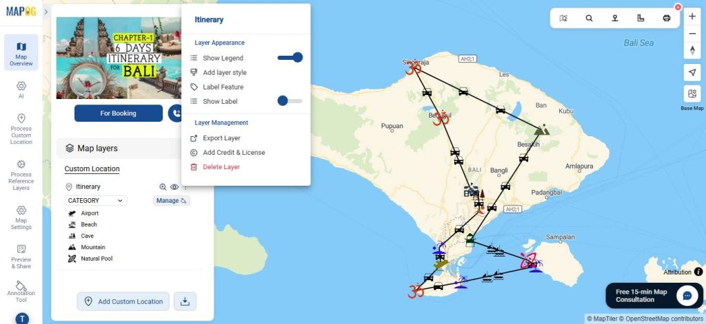 Enable legend for multi day travel routes map