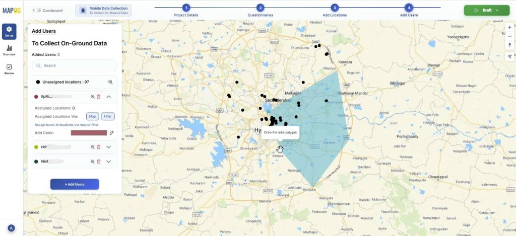 assign each user by map