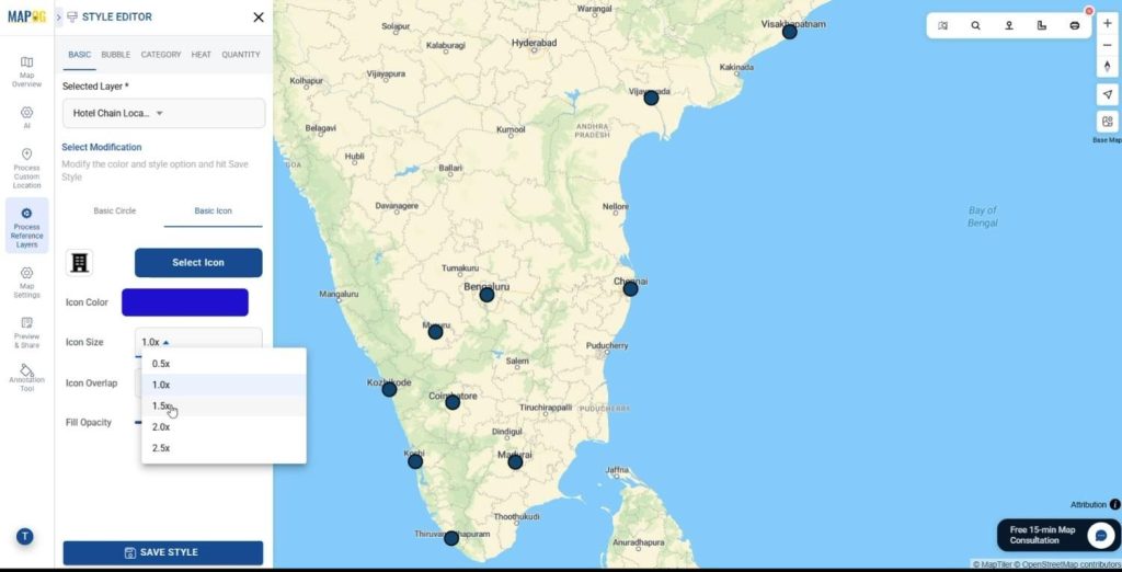Customize markers on the map