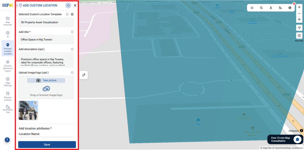 Add all the attributes to complete the 3D property asset visualization.

