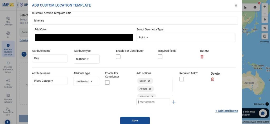 Add custom location template