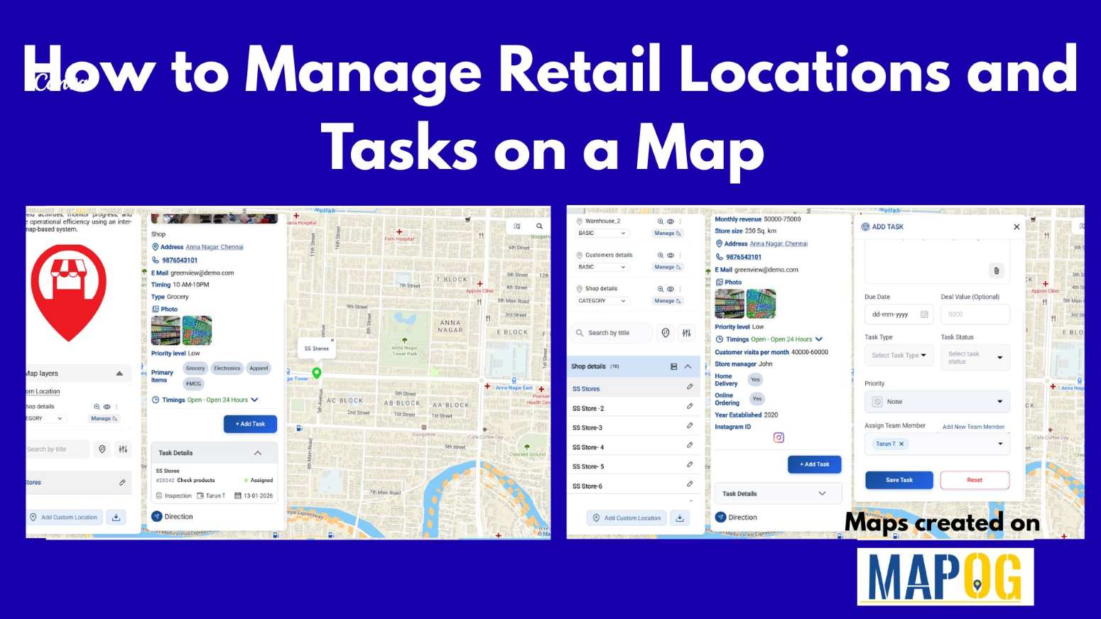 Manage retail locations and tasks