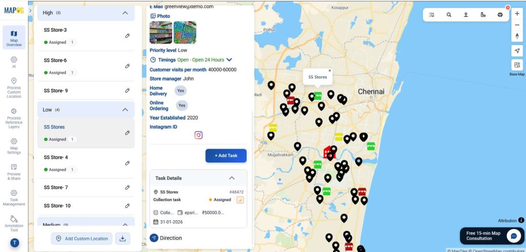 Task is showing on locations
