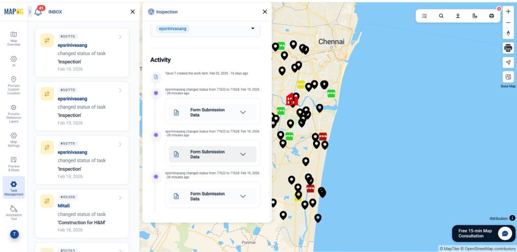 Track retail task updates in real time to manage retail locations and tasks