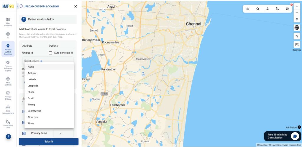Assign unique ID for each location