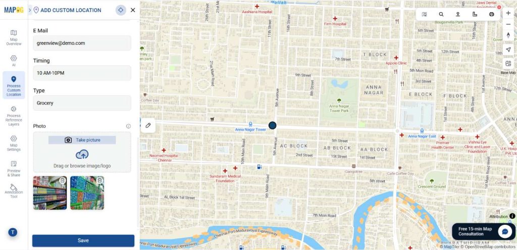 Edit location details and upload images