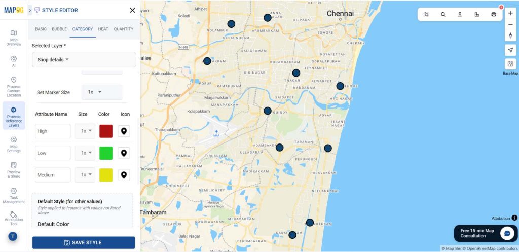 Style layers to track retail task progress easier