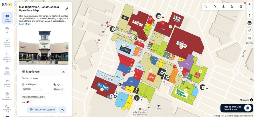 Digitize a Mall Layout with Smart Task Control