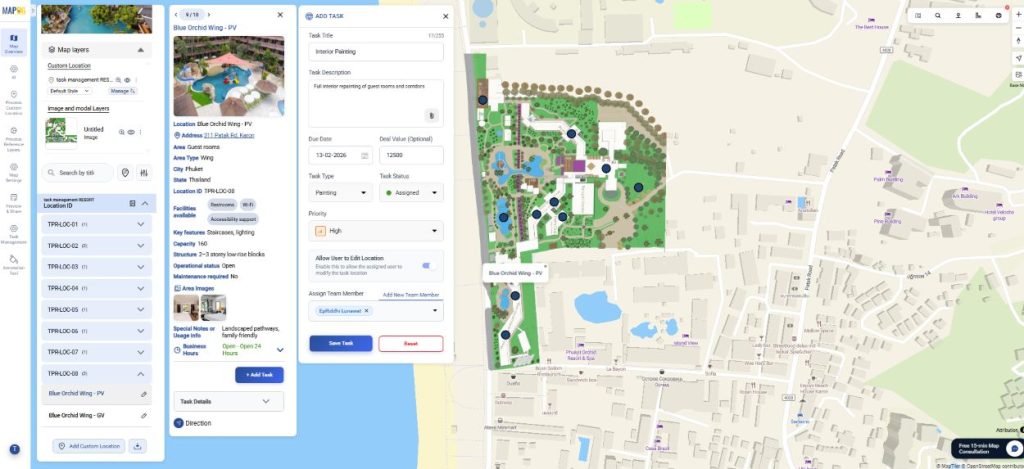 Assigning a task to each location