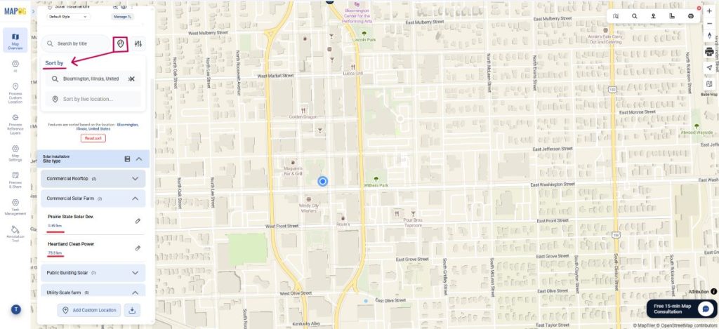 Sort By to figure proximity