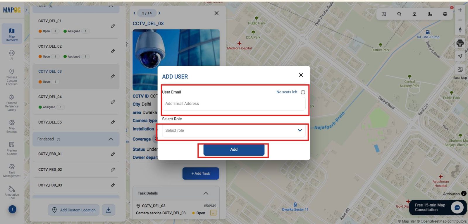 add new user in tracking installation locations
