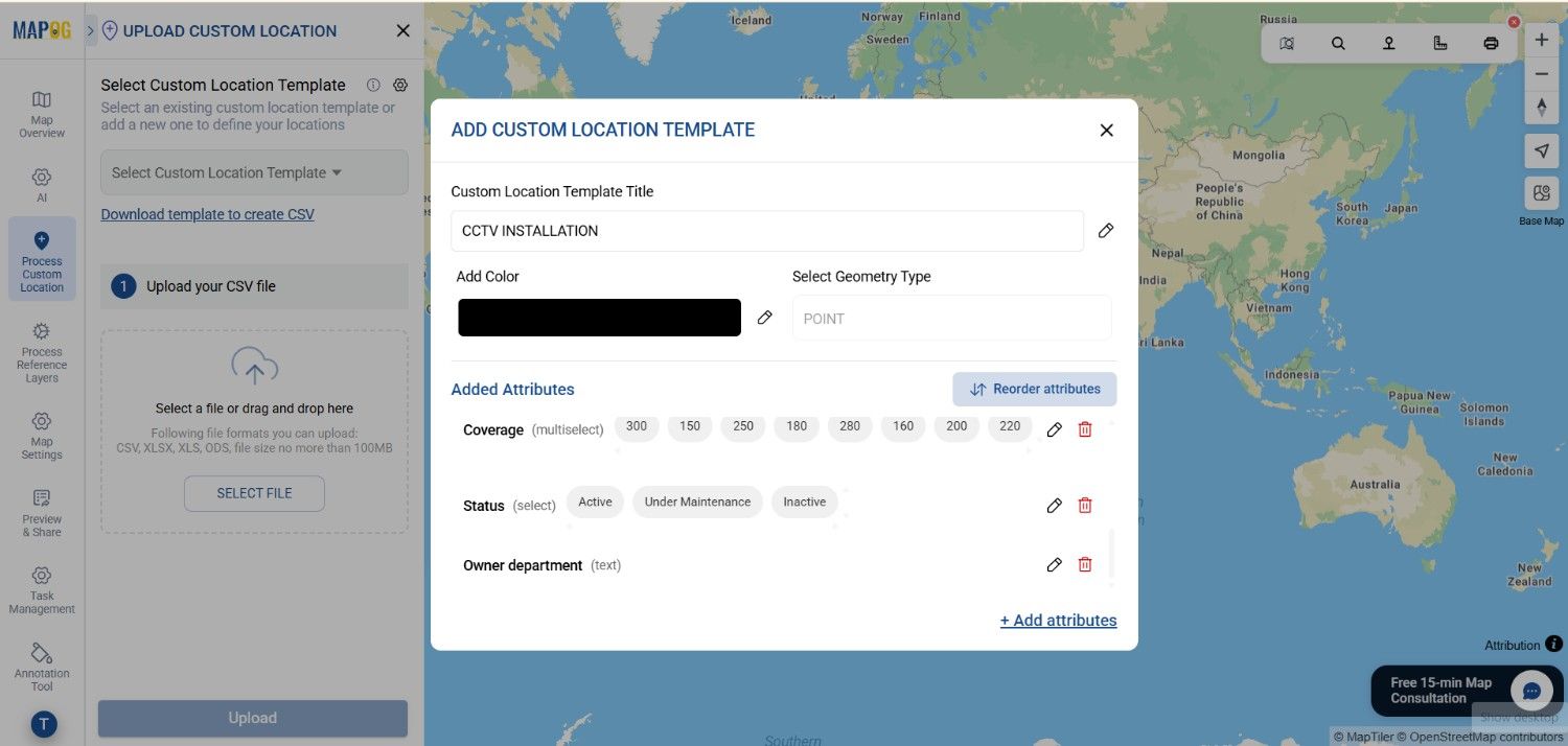 add attributes to custom location template