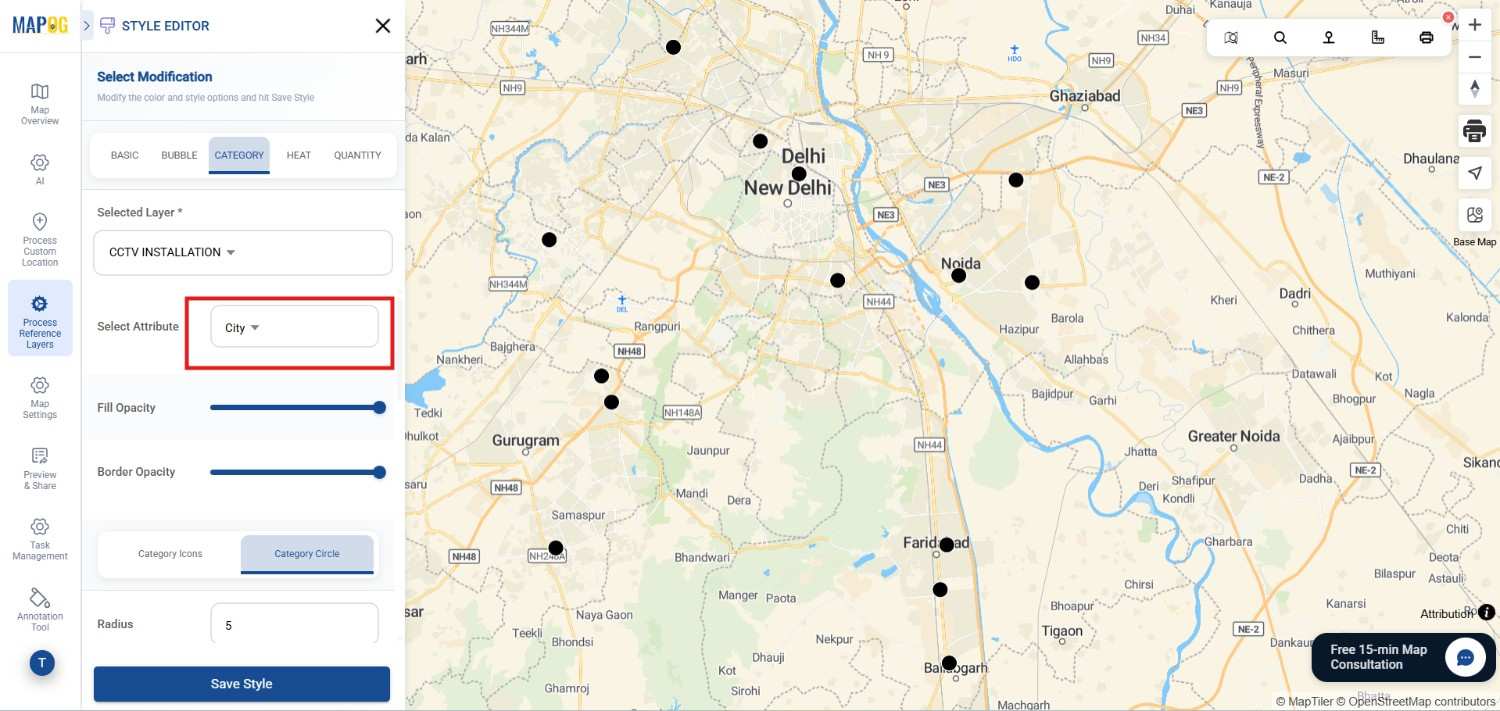 choose a attribute to track installation locations