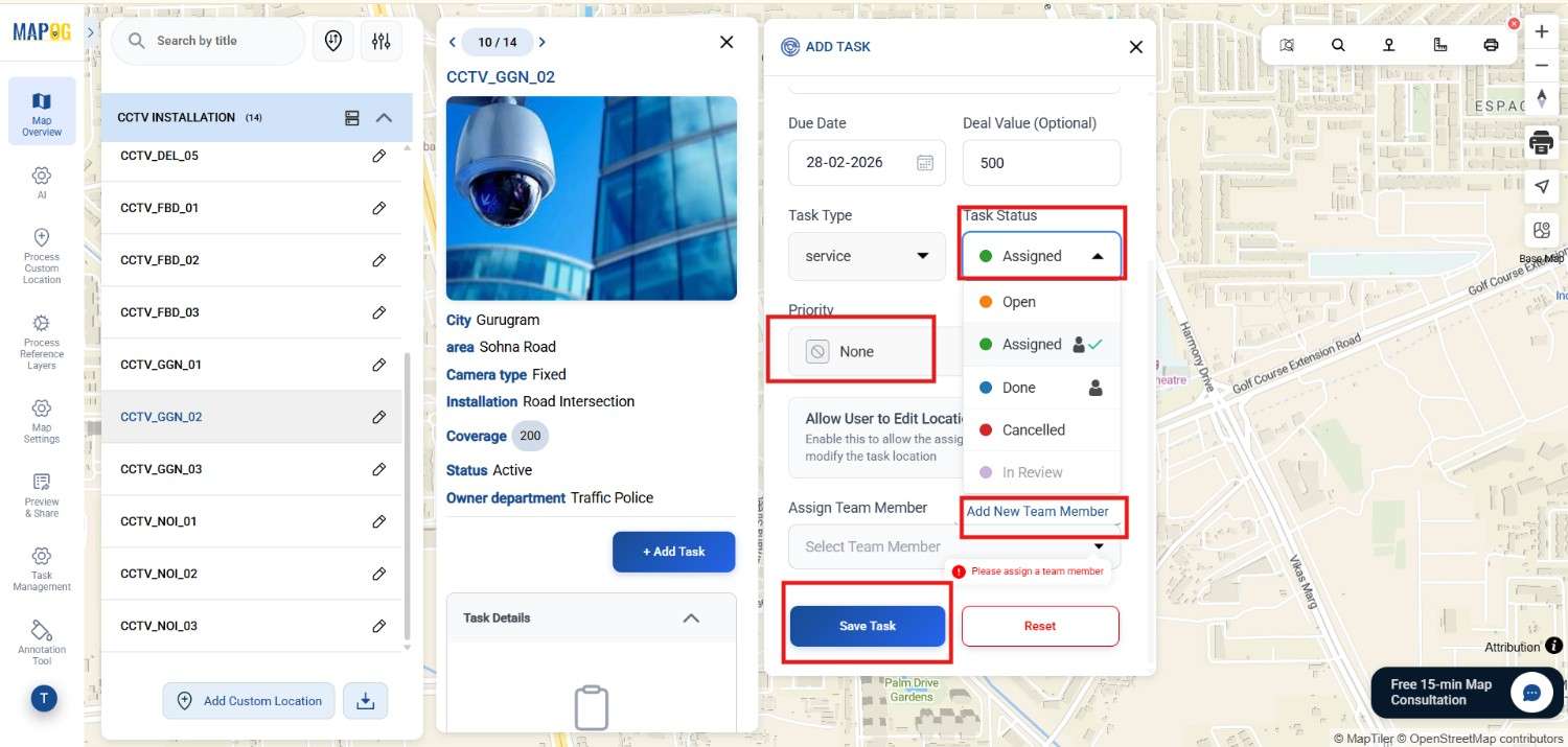 assign task and set priority