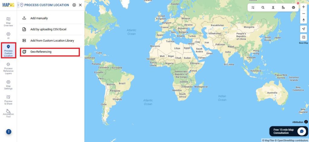 Process custom location